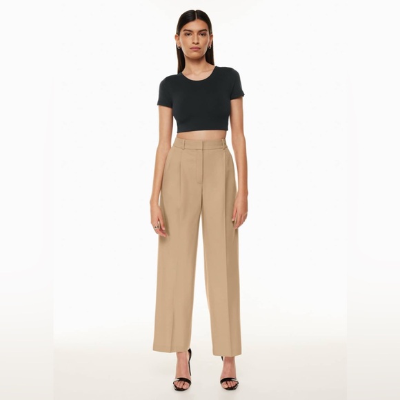 Babaton Pants - Babaton High Waisted Pleated Pant